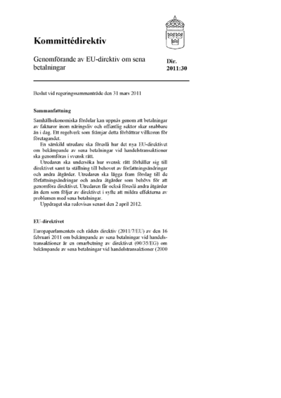 Omslaget till dir. 2011:30