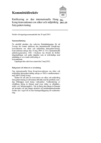 Omslaget till dir. 2011:35