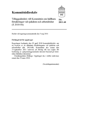 Omslaget till dir. 2011:40