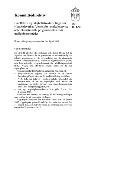 Omslaget till dir. 2011:52