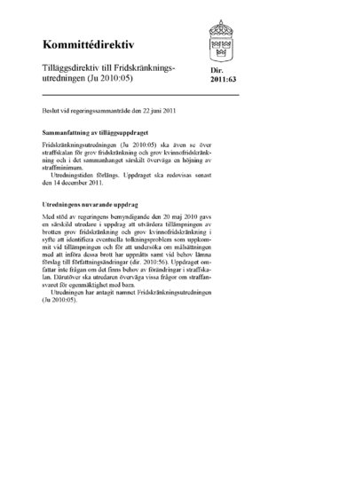 Omslaget till dir. 2011:63