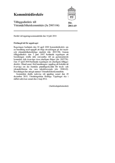 Omslaget till dir. 2011:69