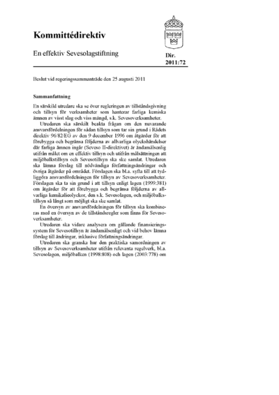 Omslaget till dir. 2011:72