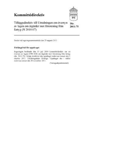 Omslaget till dir. 2011:75