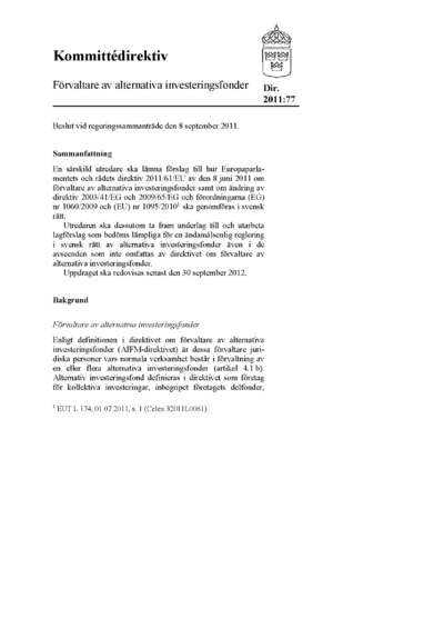 Omslaget till dir. 2011:77