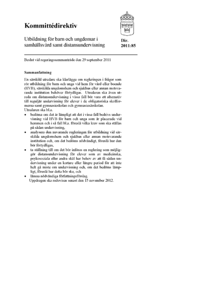 Omslaget till dir. 2011:85