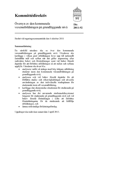 Omslaget till dir. 2011:92