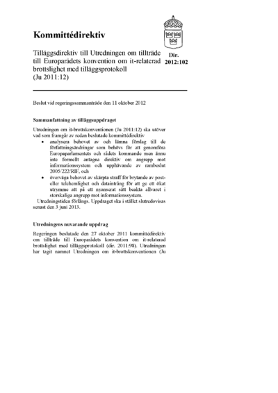 Omslaget till dir. 2012:102