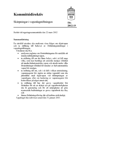 Omslaget till dir. 2012:19