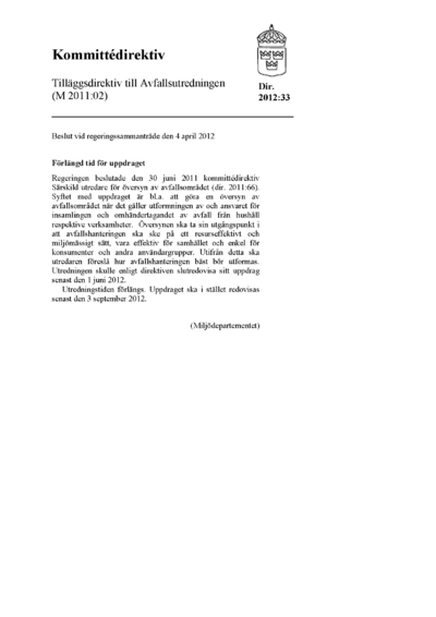 Omslaget till dir. 2012:33