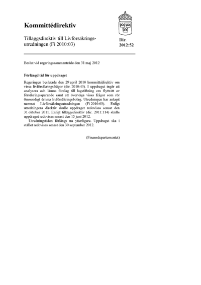 Omslaget till dir. 2012:52
