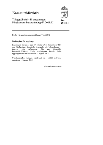 Omslaget till dir. 2012:64