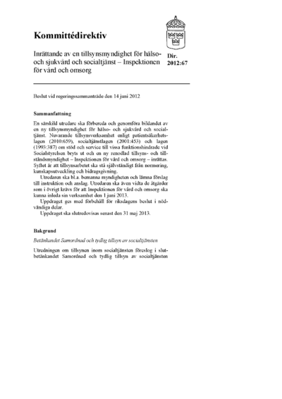 Omslaget till dir. 2012:67