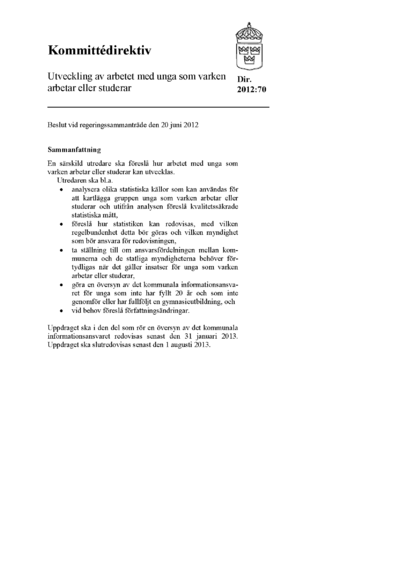 Omslaget till dir. 2012:70