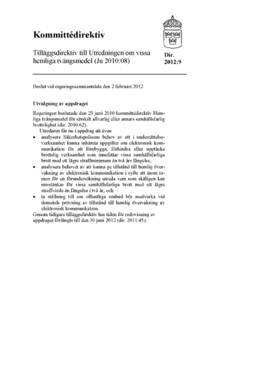 Omslaget till dir. 2012:9