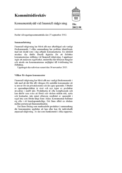 Omslaget till dir. 2012:98