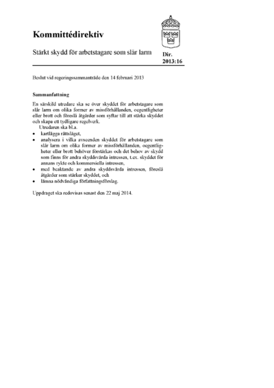 Omslaget till dir. 2013:16