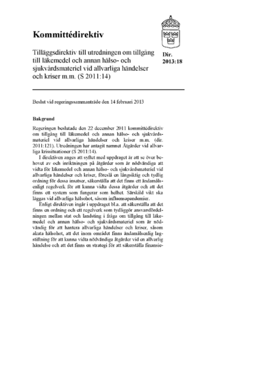 Omslaget till dir. 2013:18