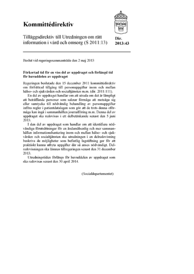 Omslaget till dir. 2013:43