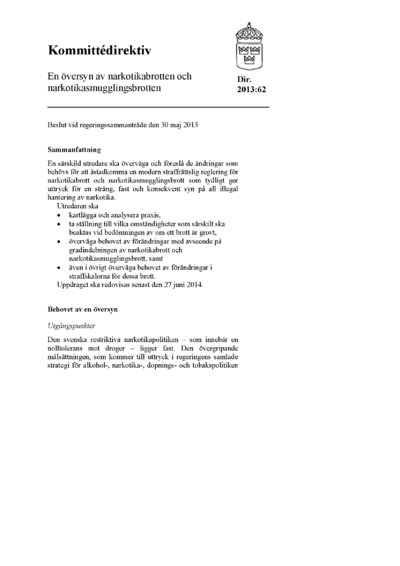 Omslaget till dir. 2013:62