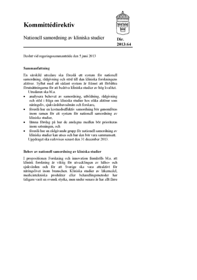 Omslaget till dir. 2013:64