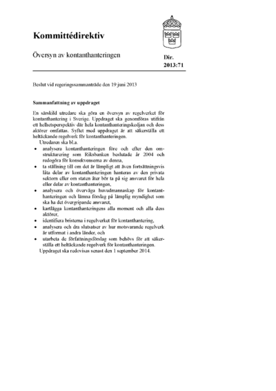 Omslaget till dir. 2013:71