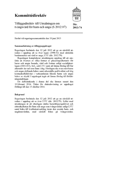 Omslaget till dir. 2013:74