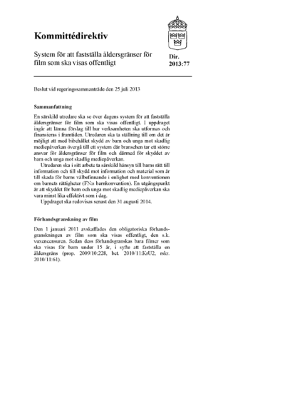 Omslaget till dir. 2013:77