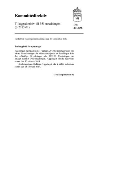 Omslaget till dir. 2013:85