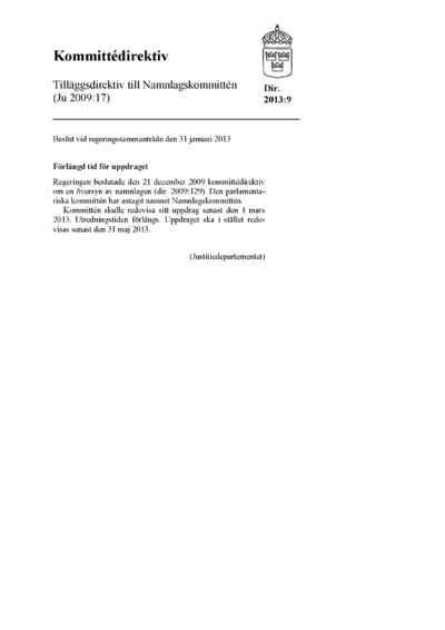 Omslaget till dir. 2013:9