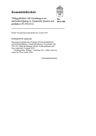 Omslaget till dir. 2014:100