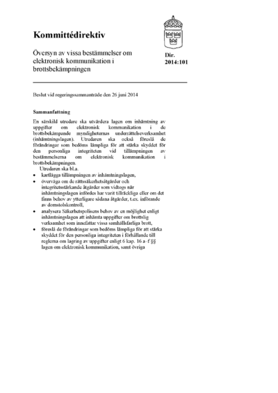 Omslaget till dir. 2014:101