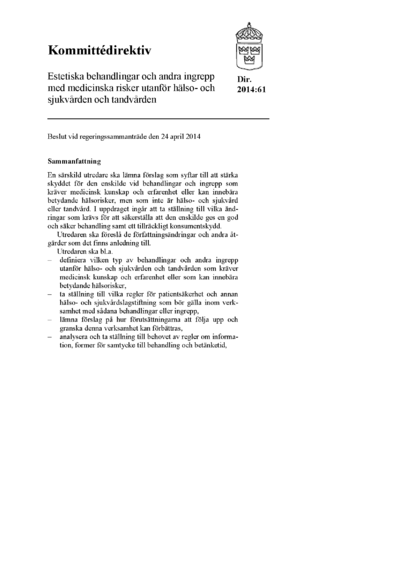 Omslaget till dir. 2014:61