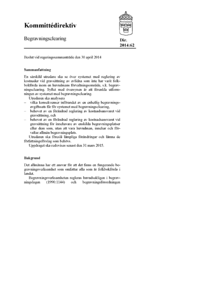 Omslaget till dir. 2014:62