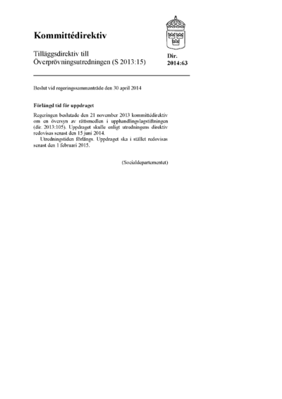 Omslaget till dir. 2014:63