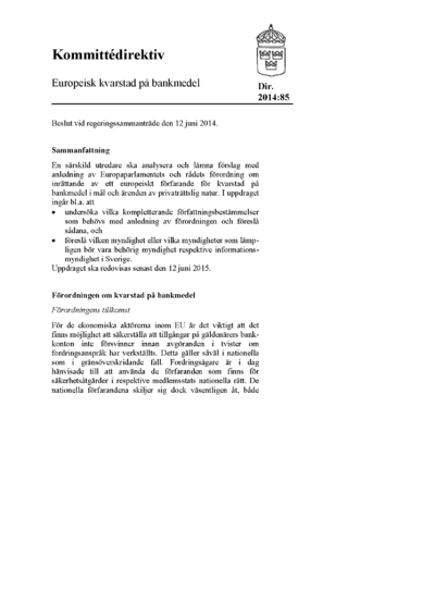 Omslaget till dir. 2014:85