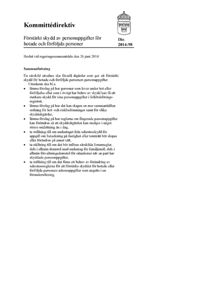Omslaget till dir. 2014:98