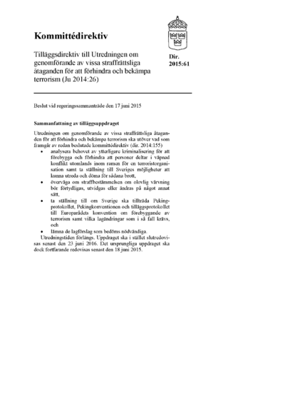 Omslaget till dir. 2015:61