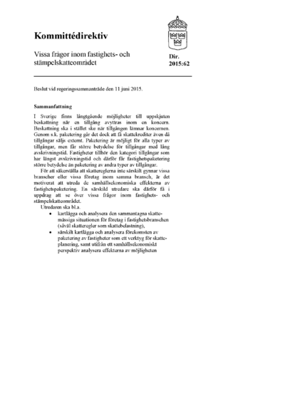 Omslaget till dir. 2015:62