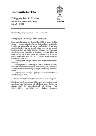 Omslaget till dir. 2015:64