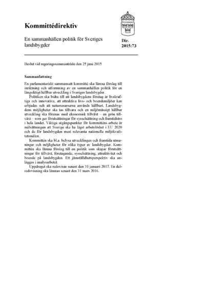 Omslaget till dir. 2015:73