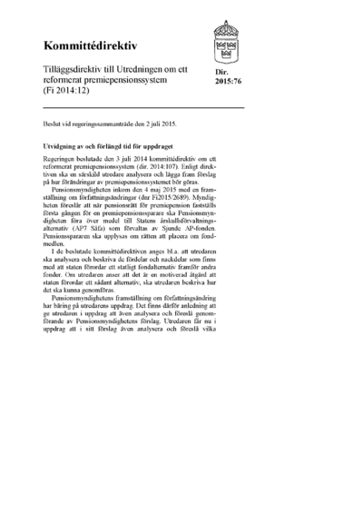 Omslaget till dir. 2015:76