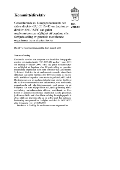 Omslaget till dir. 2015:85