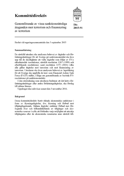 Omslaget till dir. 2015:91