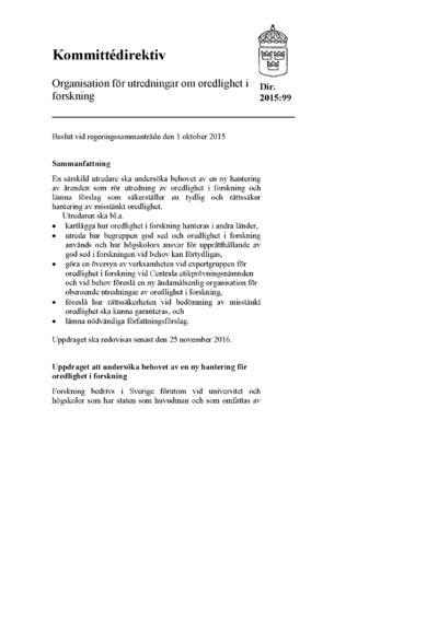 Omslaget till dir. 2015:99