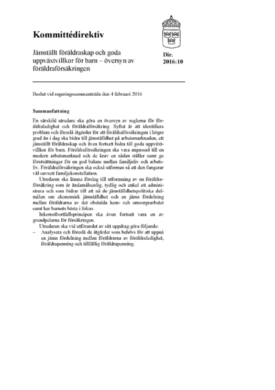 Omslaget till dir. 2016:10