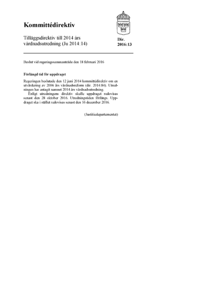 Omslaget till dir. 2016:13