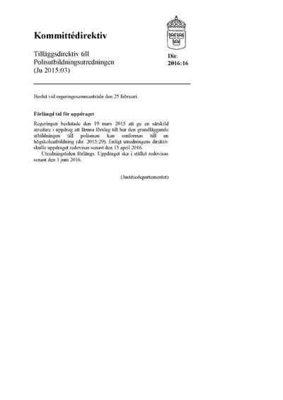 Omslaget till dir. 2016:16