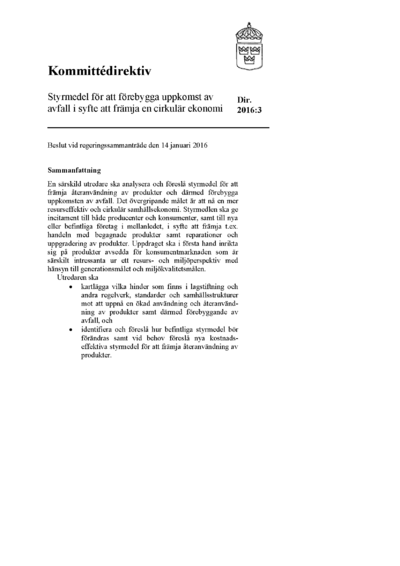 Omslaget till dir. 2016:3