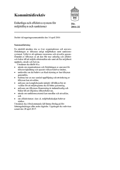 Omslaget till dir. 2016:32